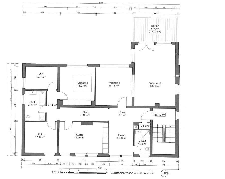 Thumbnail-Wohnung zum Mieten in Osnabrück 1.750,00 € 156 m²