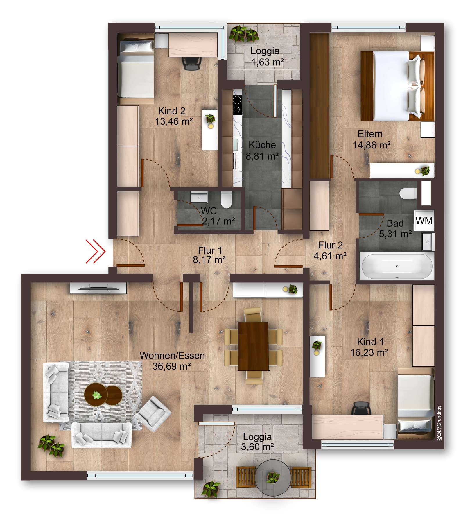 Thumbnail-Wohnung zum Kaufen in Hildesheim 159.000,00 € 119 m²