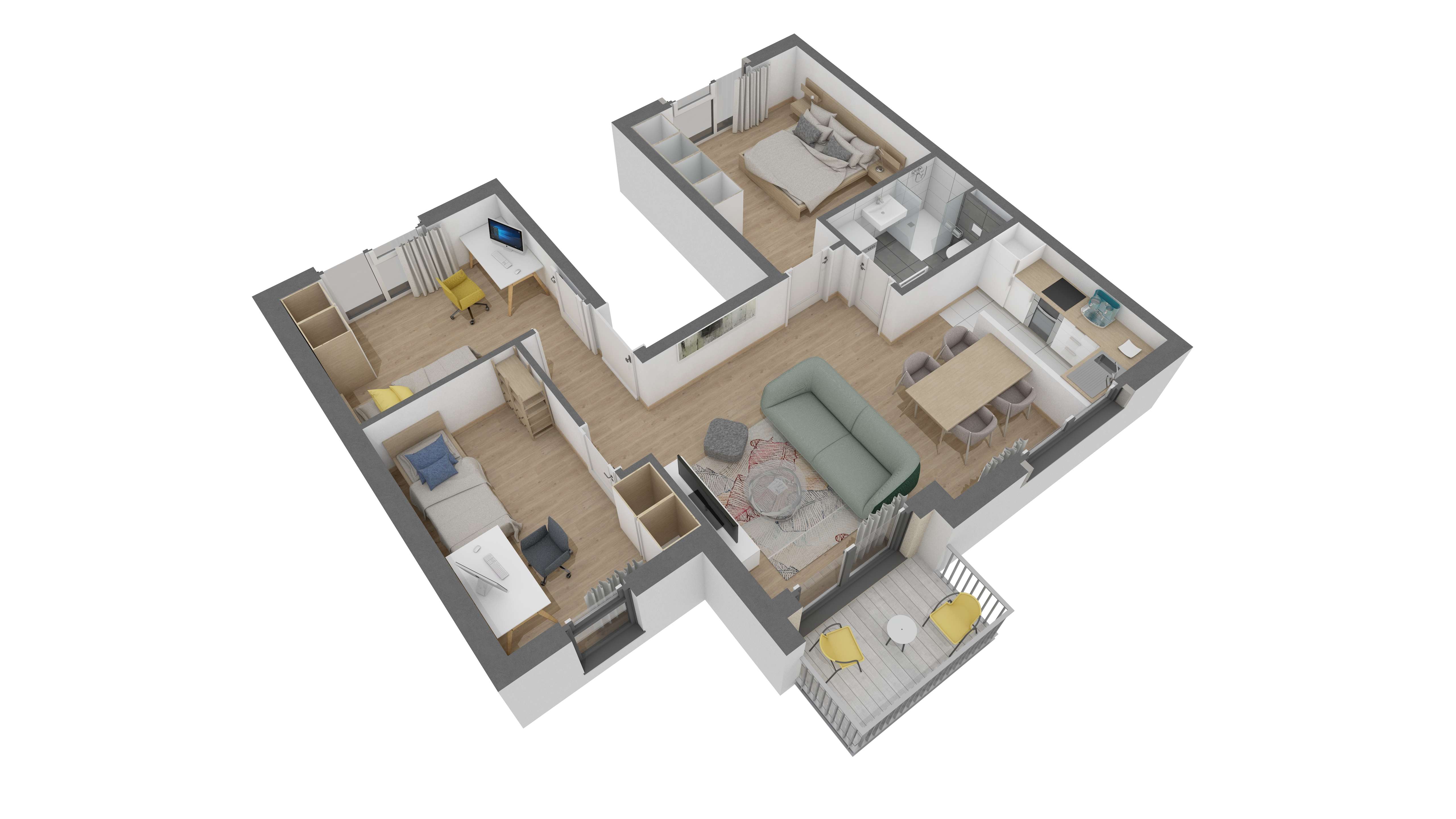 Thumbnail-Wohnung zum Kaufen in Offenbach am Main 383.960,00 € 69.8 m²