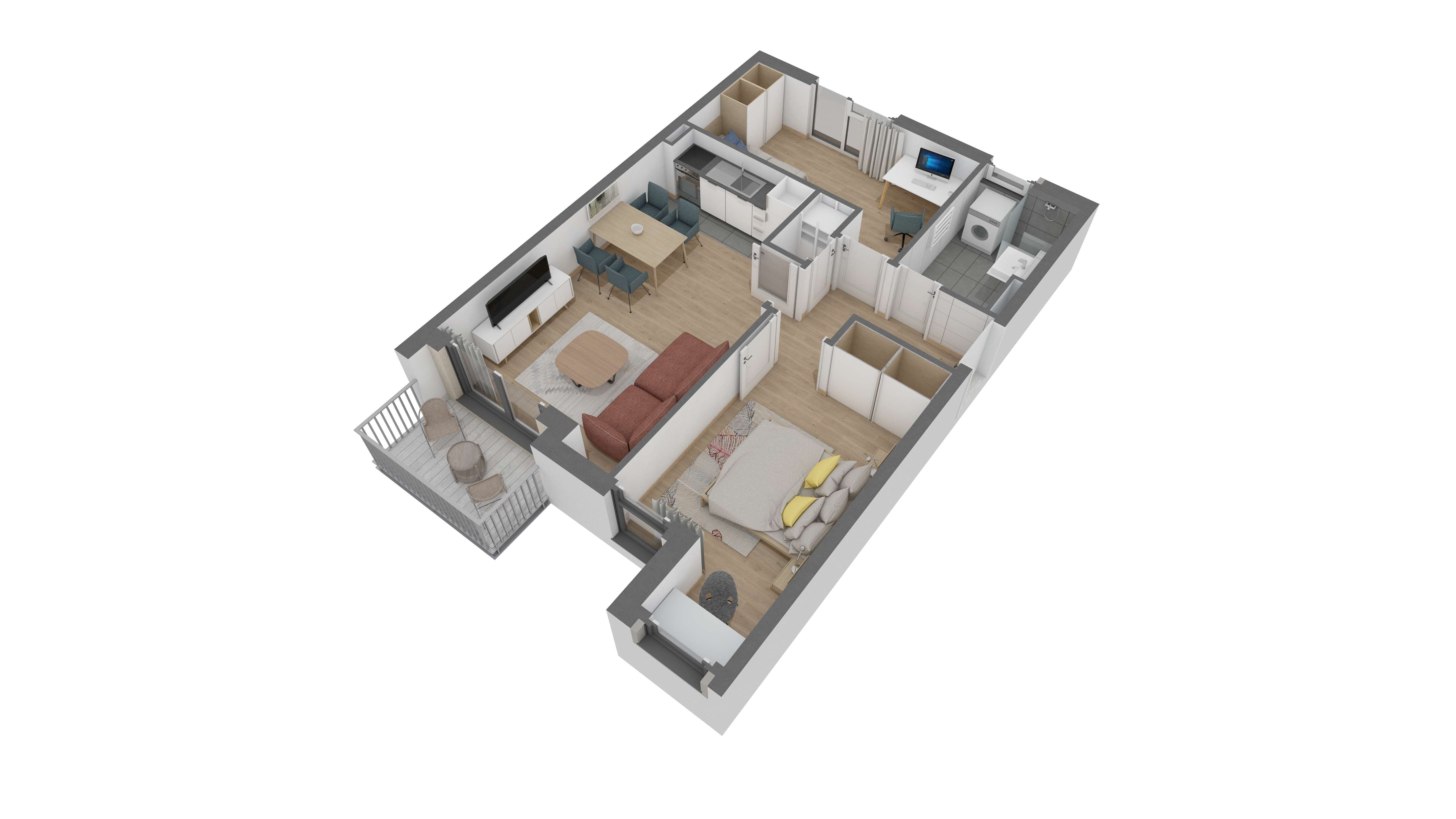 Thumbnail-Wohnung zum Kaufen in Offenbach am Main 319.680,00 € 57.2 m²