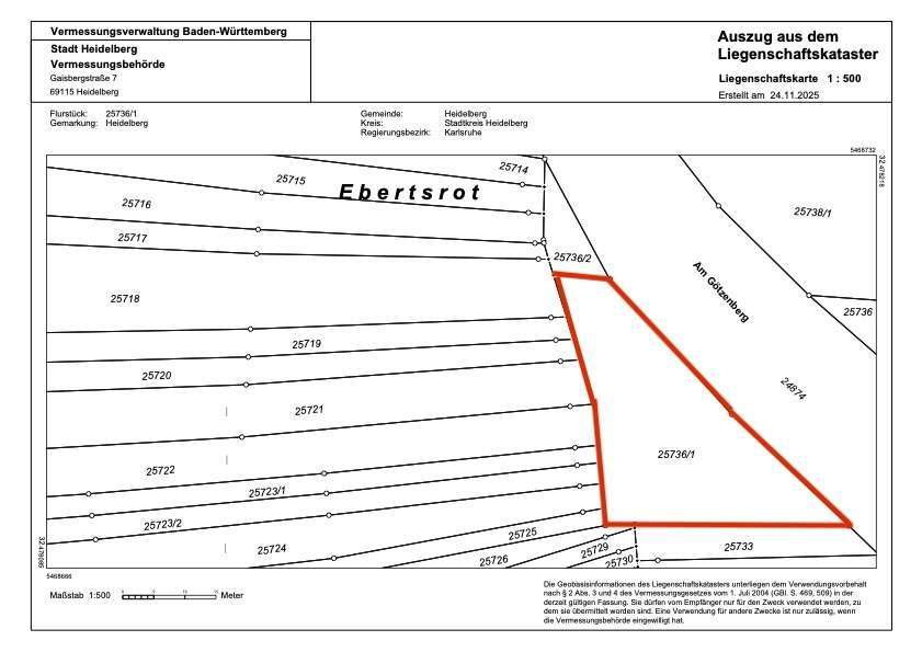 Thumbnail-Grundstück in Heidelberg 25.000,00 € 870 m²