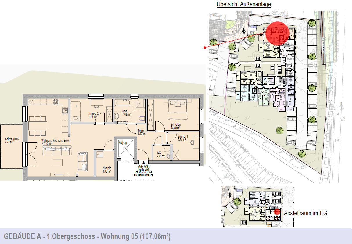 Thumbnail-Wohnung zum Mieten in Buseck 1.350,00 € 107.06 m²