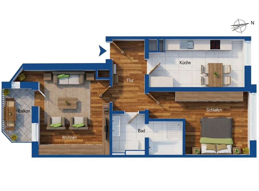 Thumbnail-Wohnung zum Kaufen in Leipzig 176.000,00 € 61.3 m²