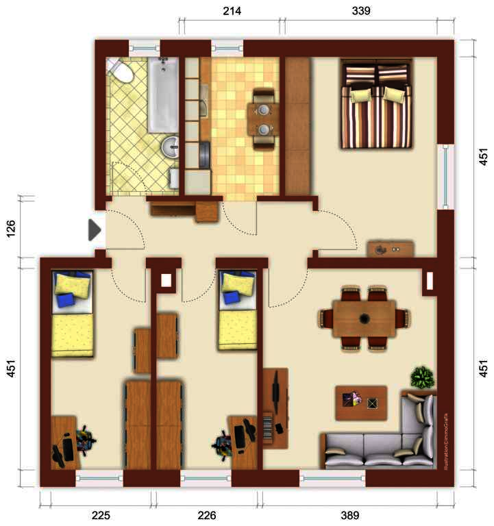 Thumbnail-Wohnung zum Mieten in Doberlug-Kirchhain 400,79 € 69.03 m²