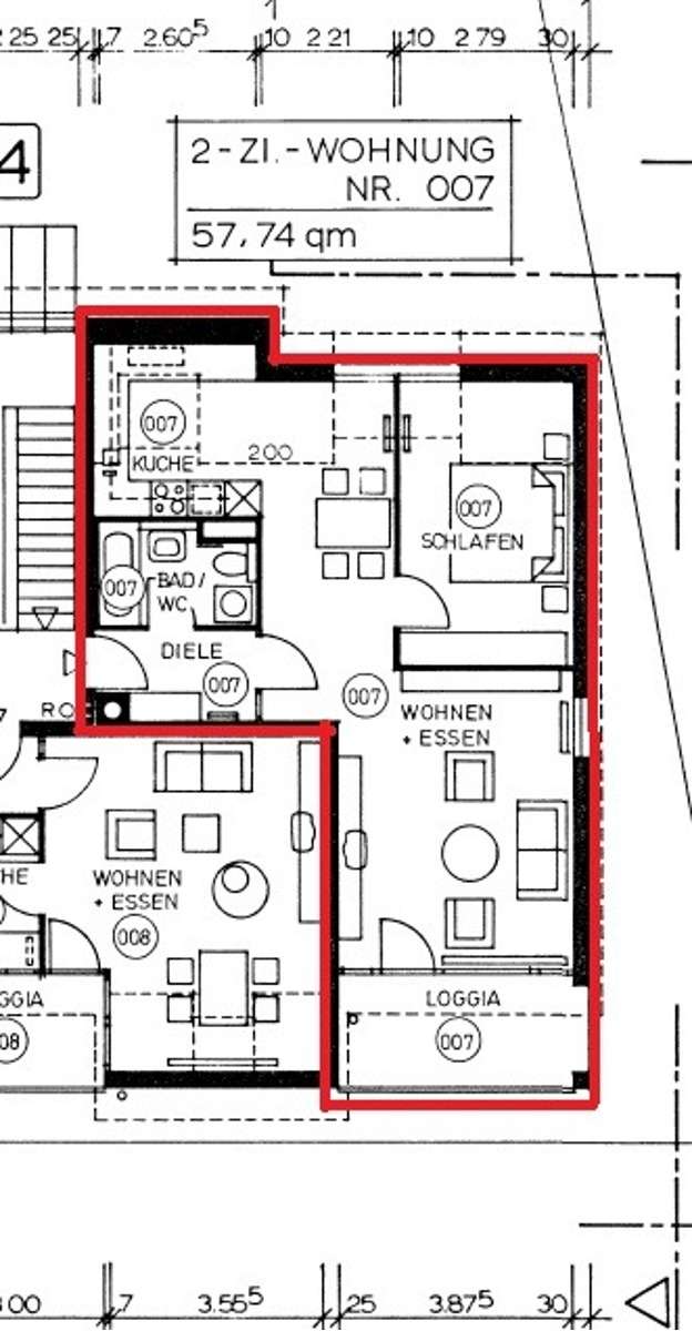 Thumbnail-Wohnung zum Mieten in Stuttgart 800,00 € 57.74 m²