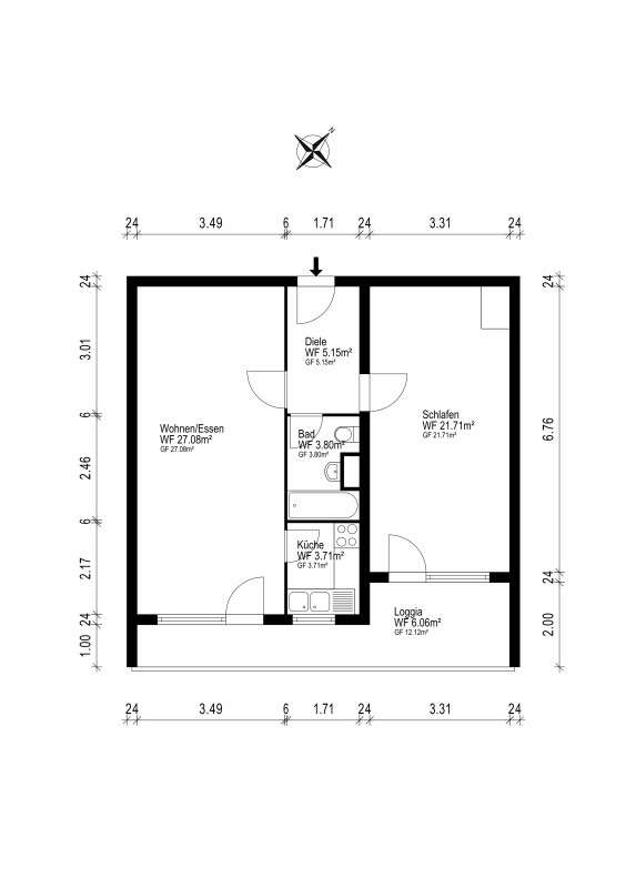 Thumbnail-Wohnung zum Kaufen in Hattersheim 175.000,00 € 66.65 m²