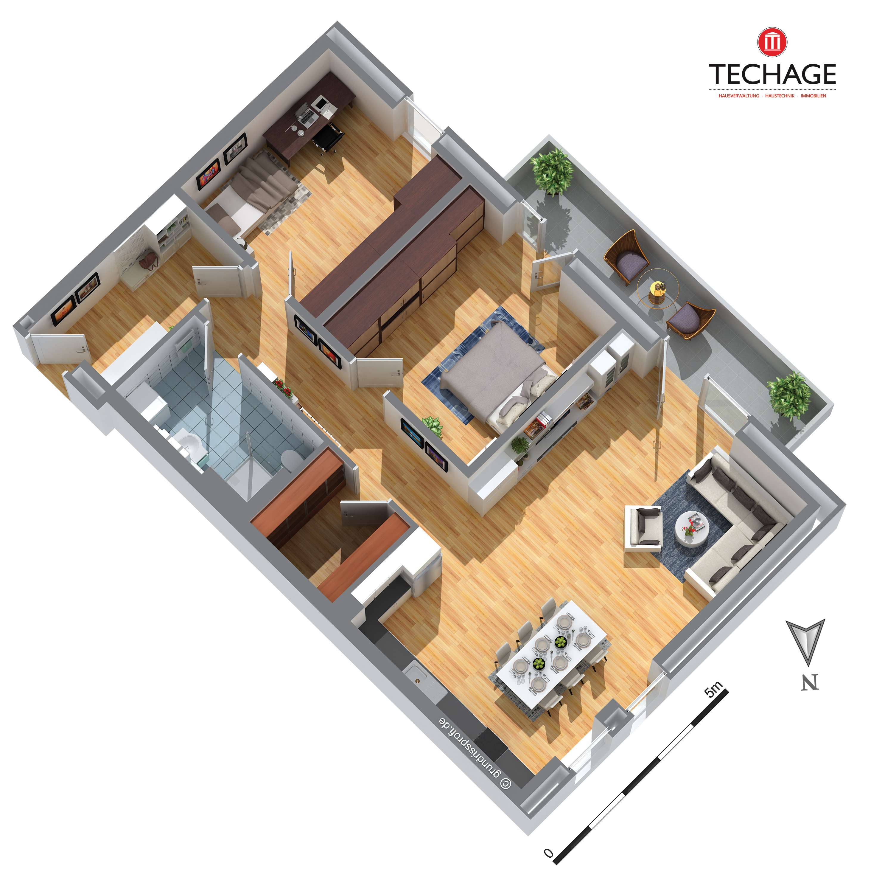 Thumbnail-Wohnung zum Mieten in Kronshagen 1.400,00 € 96.3 m²