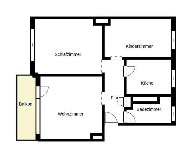 Thumbnail-Wohnung zum Mieten in Dortmund 459,00 € 60 m²