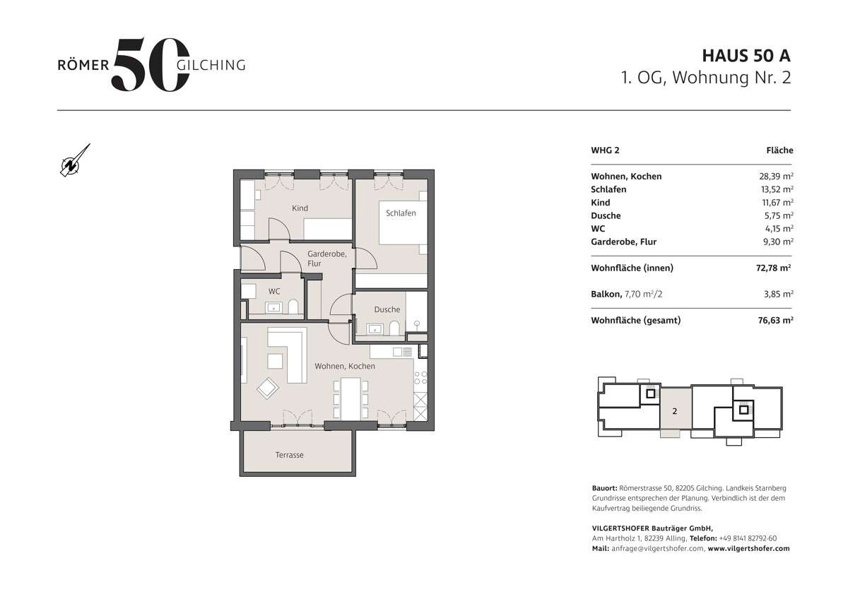 Thumbnail-Wohnung zum Kaufen in Gilching 659.000,00 € 76.63 m²