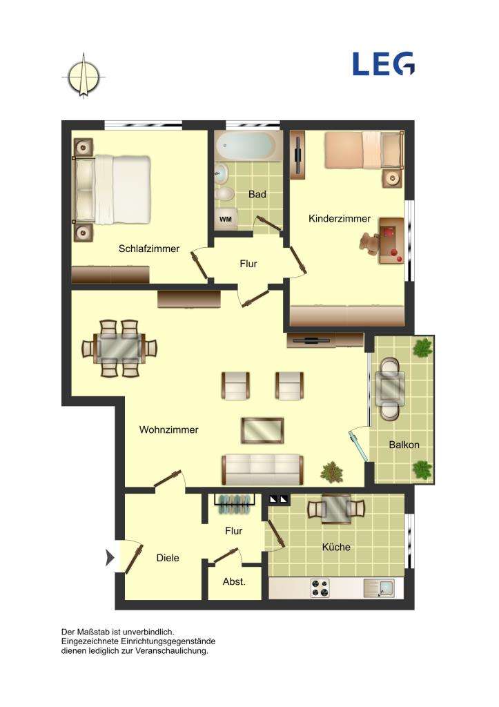 Thumbnail-Wohnung zum Mieten in Bergkamen 579,00 € 86 m²