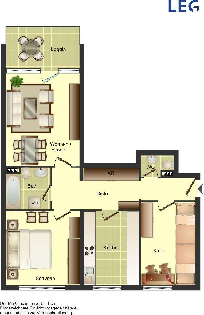 Thumbnail-Wohnung zum Mieten in Düsseldorf 448,16 € 81.38 m²
