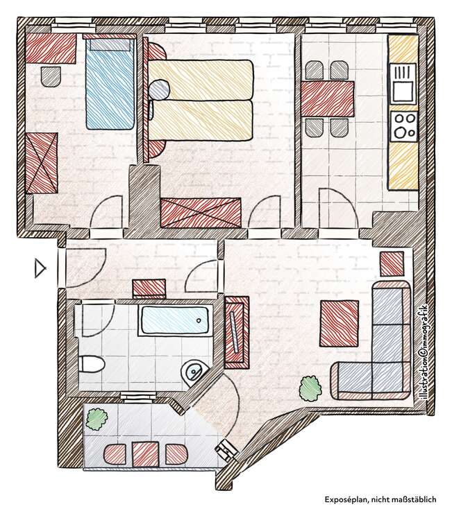 Thumbnail-Wohnung zum Mieten in Magdeburg 490,00 € 72 m²