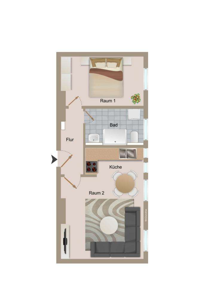 Thumbnail-Wohnung zum Mieten in Magdeburg 352,80 € 44.1 m²