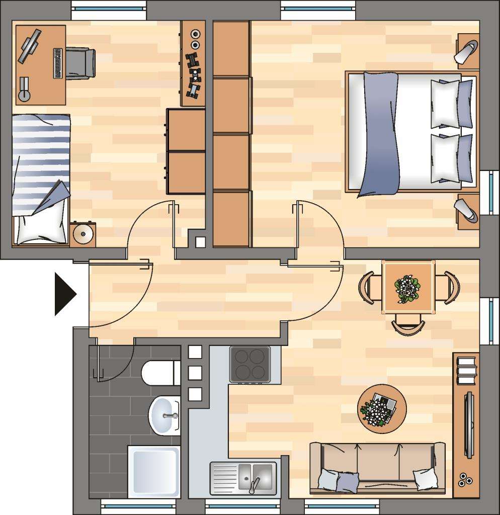 Thumbnail-Wohnung zum Mieten in Bergkamen 389,00 € 48.91 m²
