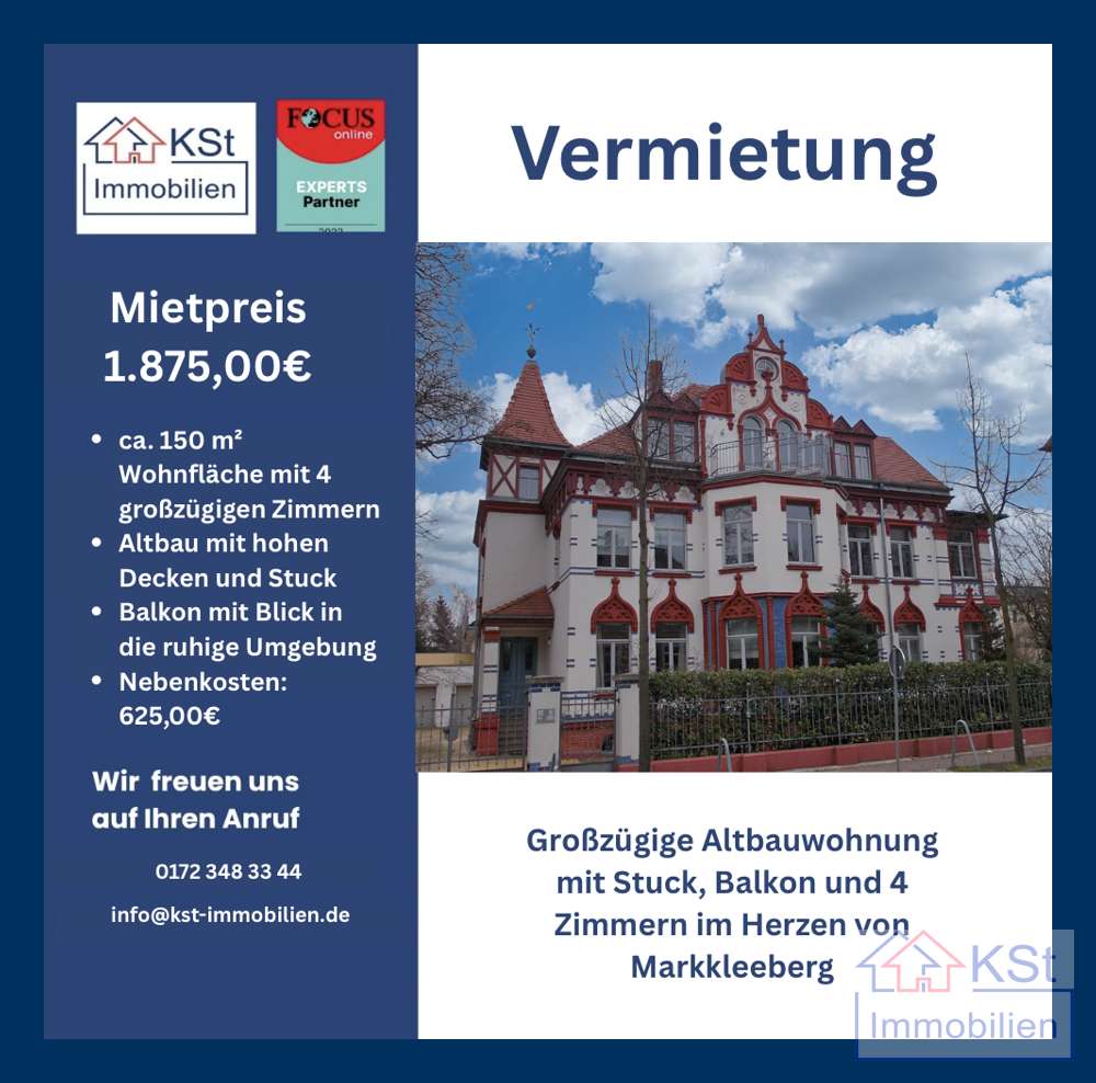 Thumbnail-Wohnung zum Mieten in Markkleeberg 1.875,00 € 150 m²