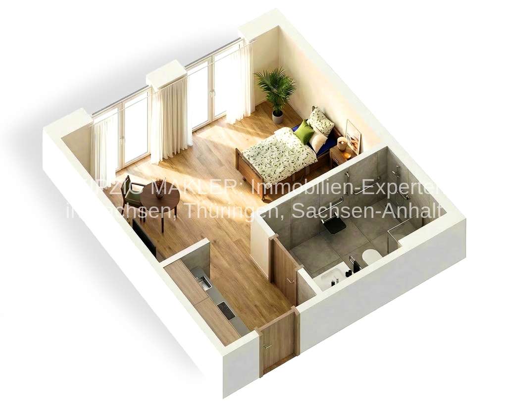Thumbnail-Wohnung zum Mieten in Zwenkau 887,60 € 31.7 m²