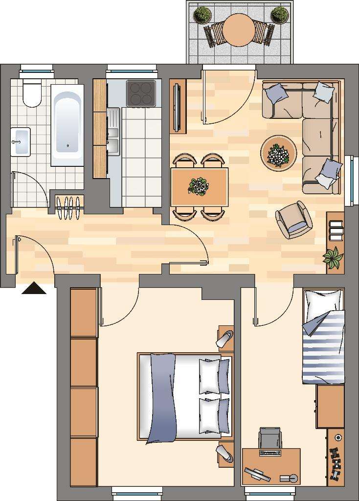 Thumbnail-Wohnung zum Mieten in Dortmund 415,00 € 50 m²