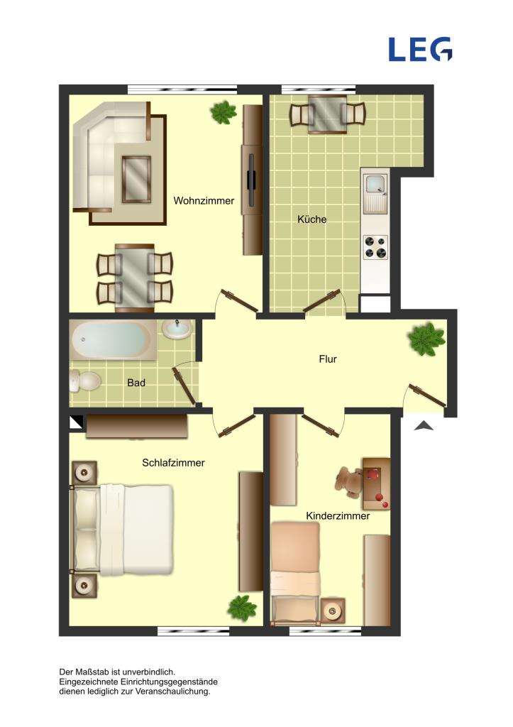 Thumbnail-Wohnung zum Mieten in Bergkamen 539,00 € 73.49 m²