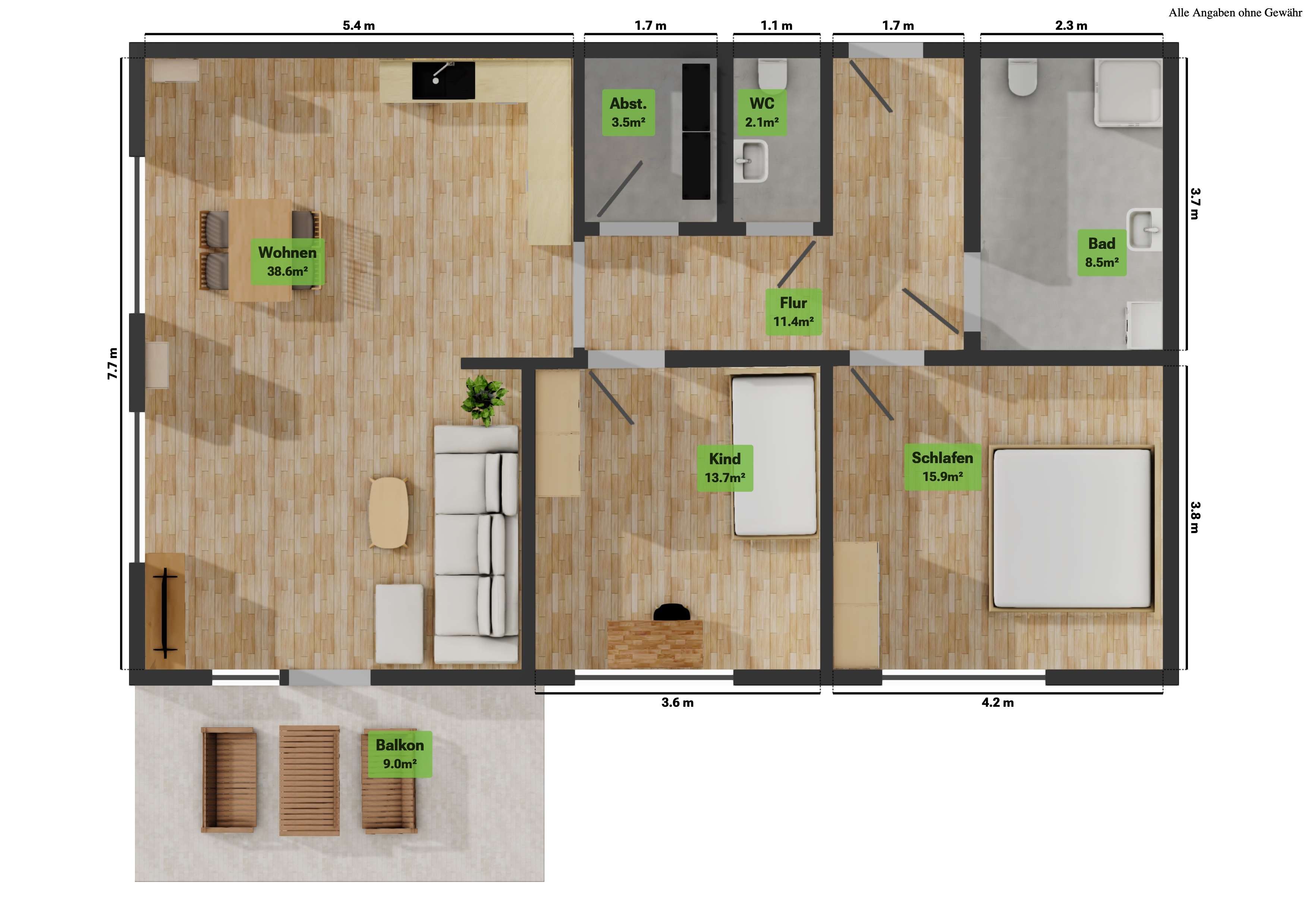 Thumbnail-Wohnung zum Mieten in Meßkirch 1.150,00 € 93 m²