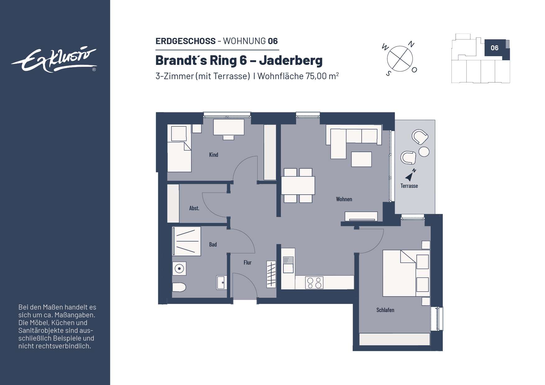 Thumbnail-Wohnung zum Mieten in Jade 547,50 € 75 m²