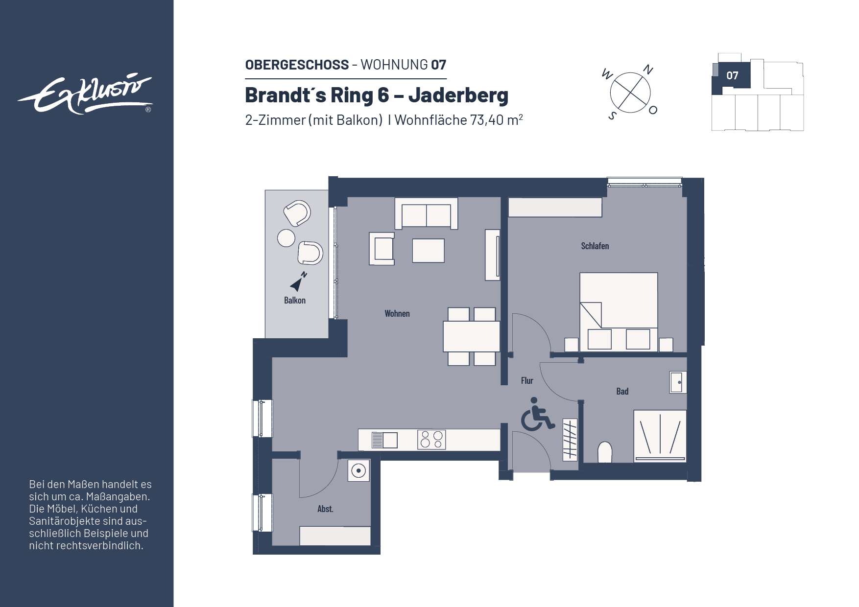 Thumbnail-Wohnung zum Mieten in Jade 535,82 € 73.4 m²