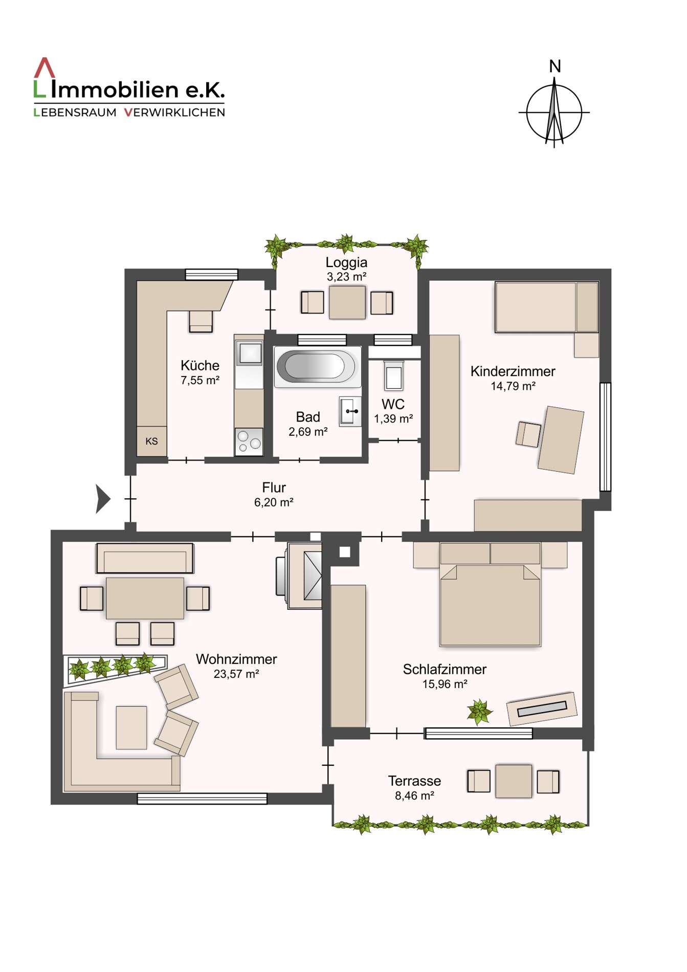 Thumbnail-Wohnung zum Kaufen in Stuttgart Münster 249.000,00 € 73.78 m²