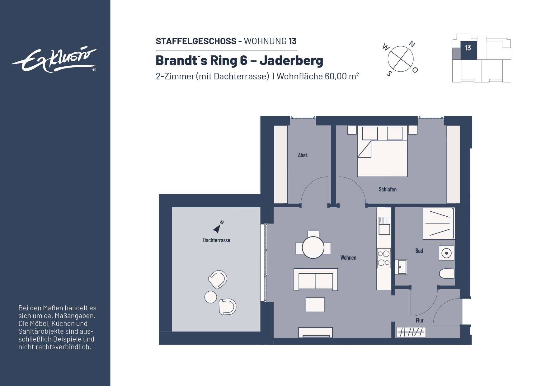 Thumbnail-Wohnung zum Mieten in Jade 438,00 € 60 m²