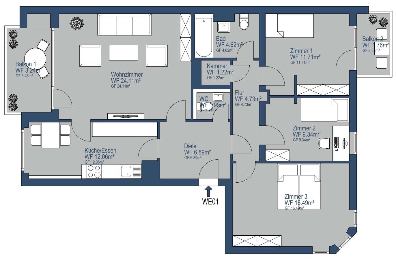 Thumbnail-Wohnung zum Kaufen in Garching bei München 598.000,00 € 100.18 m²