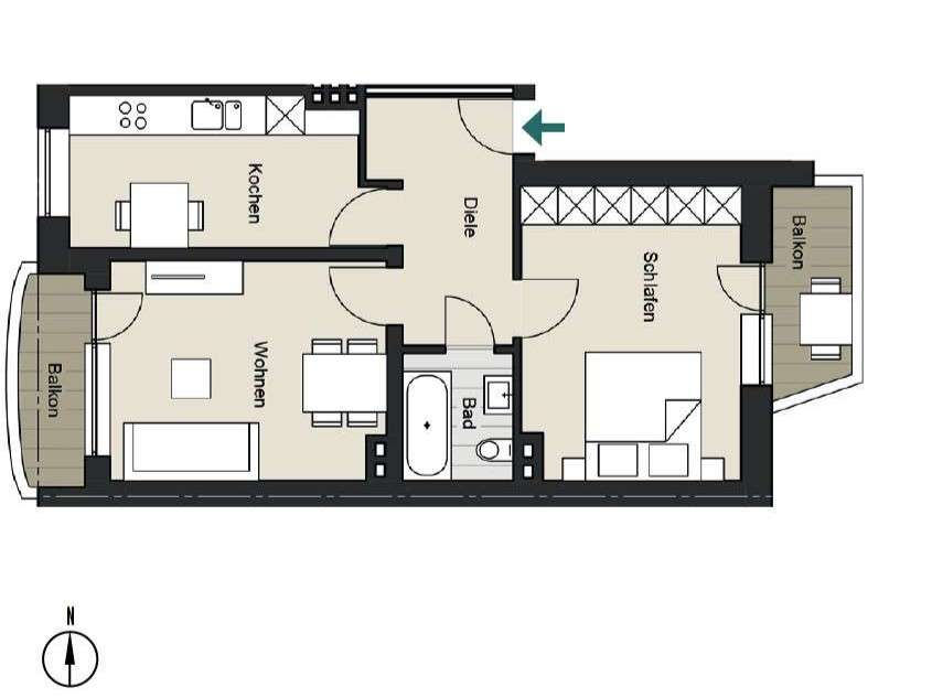 Thumbnail-Wohnung zum Kaufen in Köln 399.000,00 € 54.71 m²