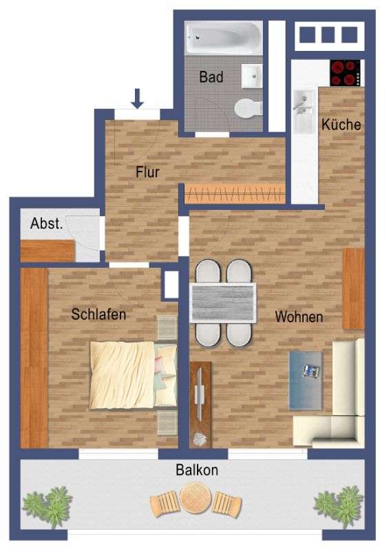 Thumbnail-Wohnung zum Mieten in Grevenbroich 595,00 € 72.5 m²