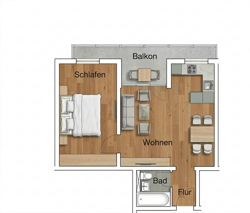 Thumbnail-Wohnung zum Kaufen in Augsburg 190.000,00 € 45 m²