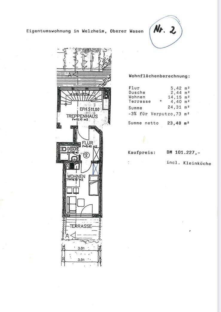 Thumbnail-Wohnung zum Kaufen in Welzheim 70.000,00 € 23.48 m²