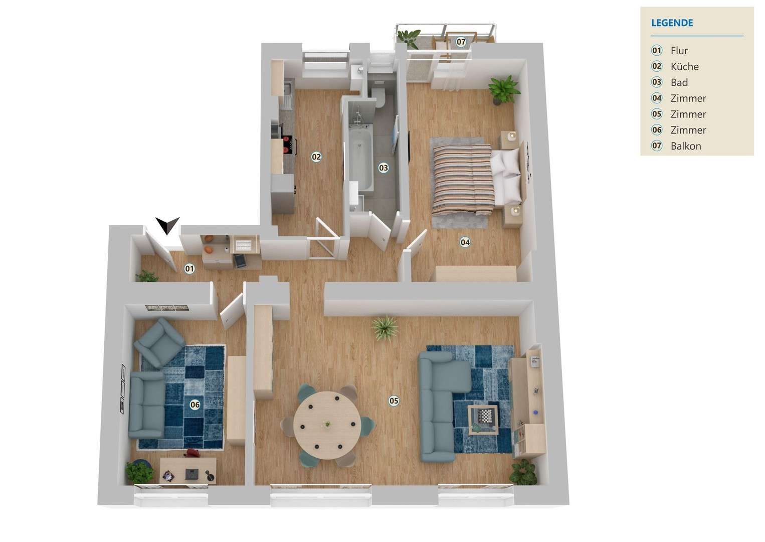 Thumbnail-Wohnung zum Mieten in Düsseldorf 1.642,00 € 95 m²