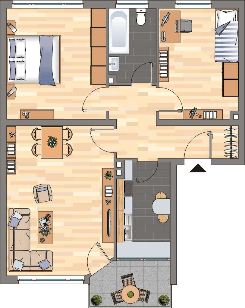 Thumbnail-Wohnung zum Mieten in Düsseldorf 829,00 € 66.31 m²