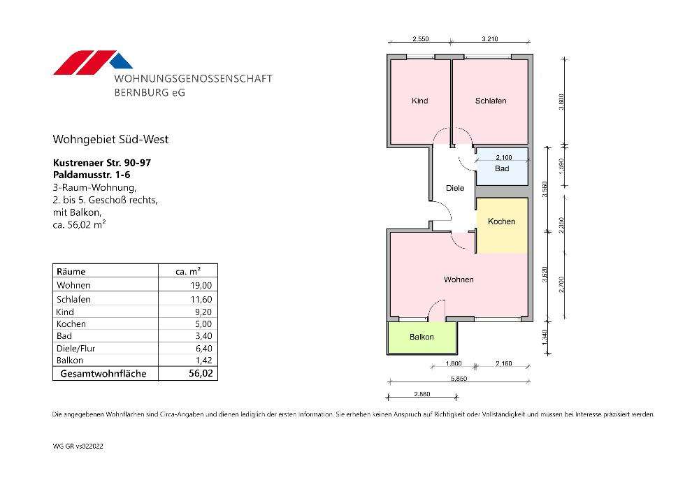 Thumbnail-Wohnung zum Mieten in Bernburg 336,12 € 56.02 m²