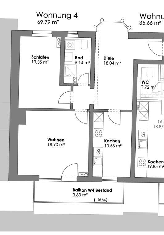 Thumbnail-Wohnung zum Mieten in Regensburg 1.200,00 € 70 m²
