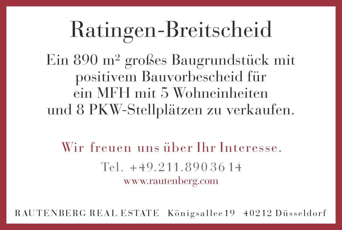 Thumbnail-Grundstück zu verkaufen in Ratingen 495.000,00 € 890 m²