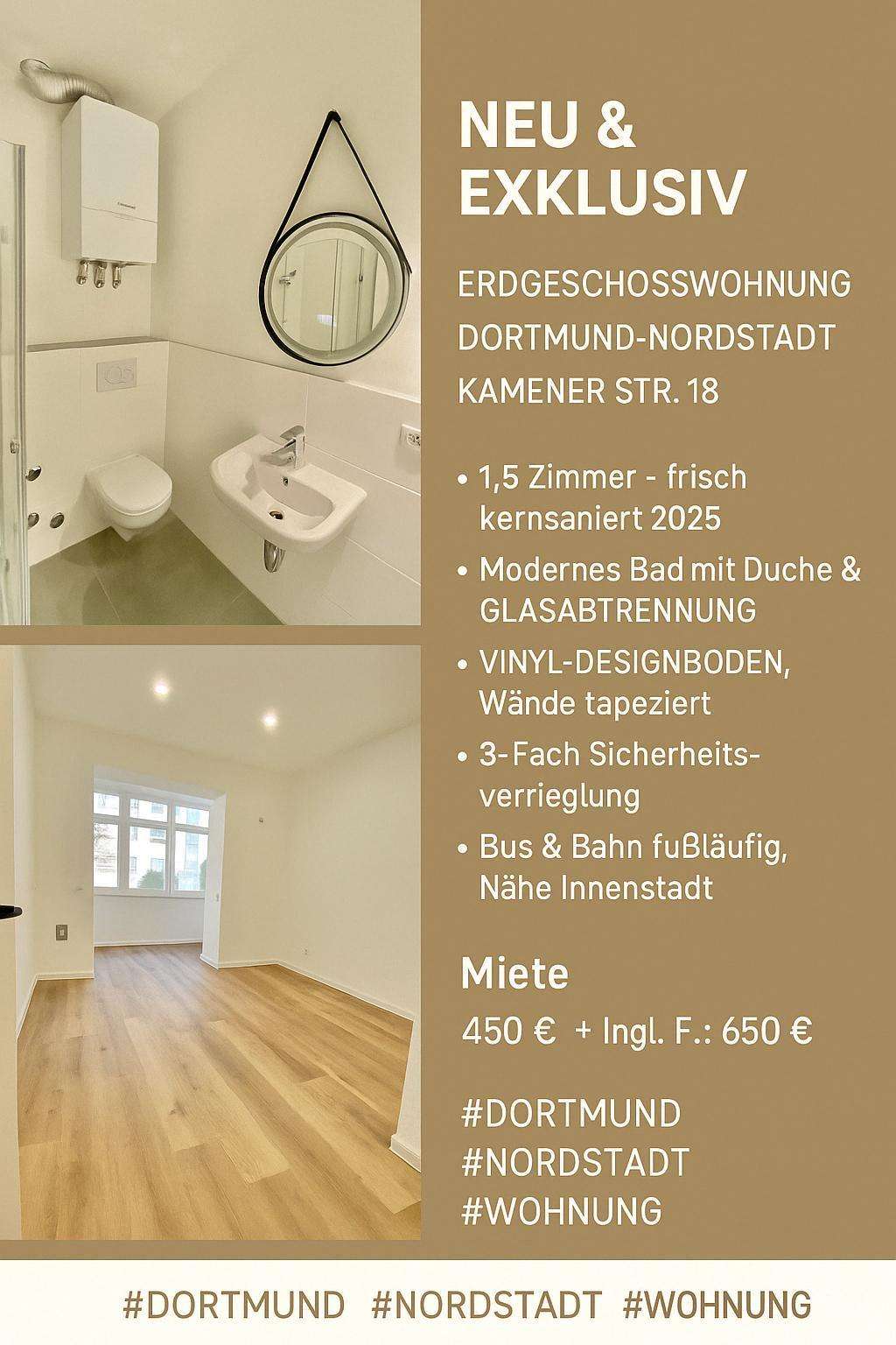 Thumbnail-Wohnung zum Mieten in Dortmund 450,00 € 45 m²