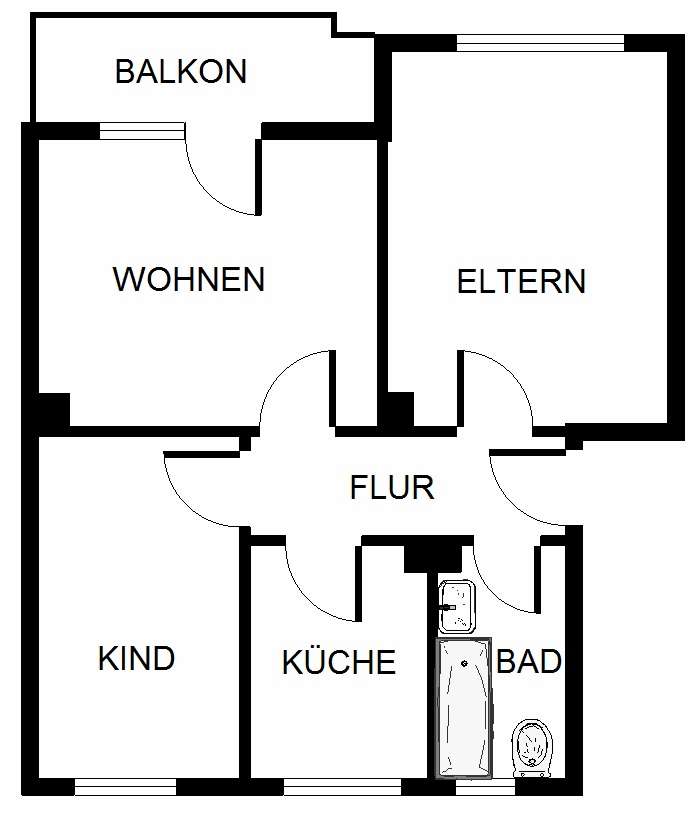 Thumbnail-Wohnung zum Mieten in Gelsenkirchen 429,00 € 56.85 m²