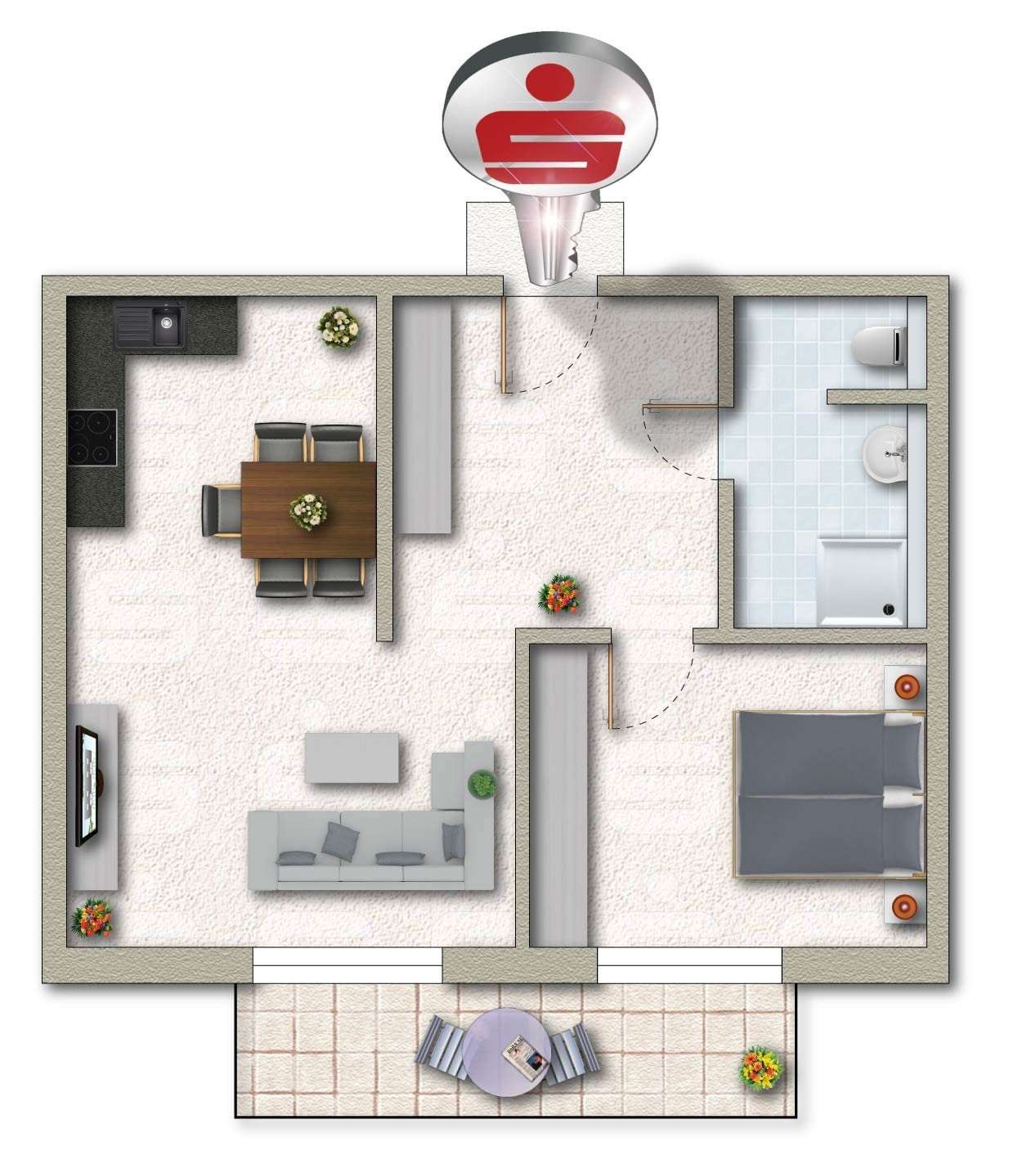 Thumbnail-Wohnung zum Kaufen in Klein-Winternheim 361.900,00 € 66.75 m²