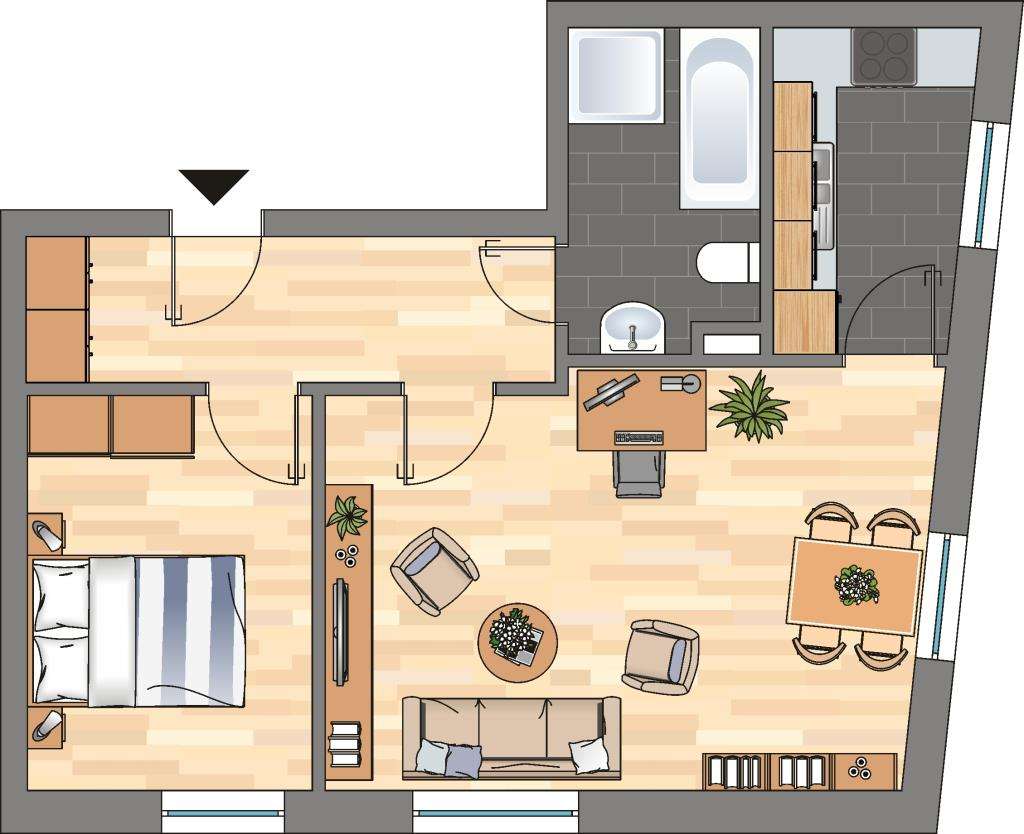 Thumbnail-Wohnung zum Mieten in Dortmund 437,00 € 47.7 m²
