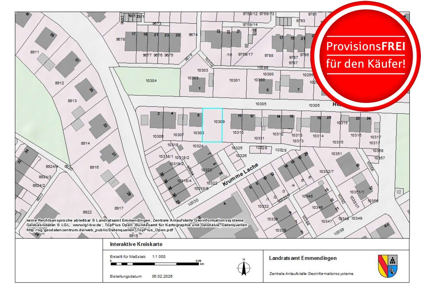 Thumbnail-Grundstück zu verkaufen in Kenzingen 222.000,00 € 310 m²