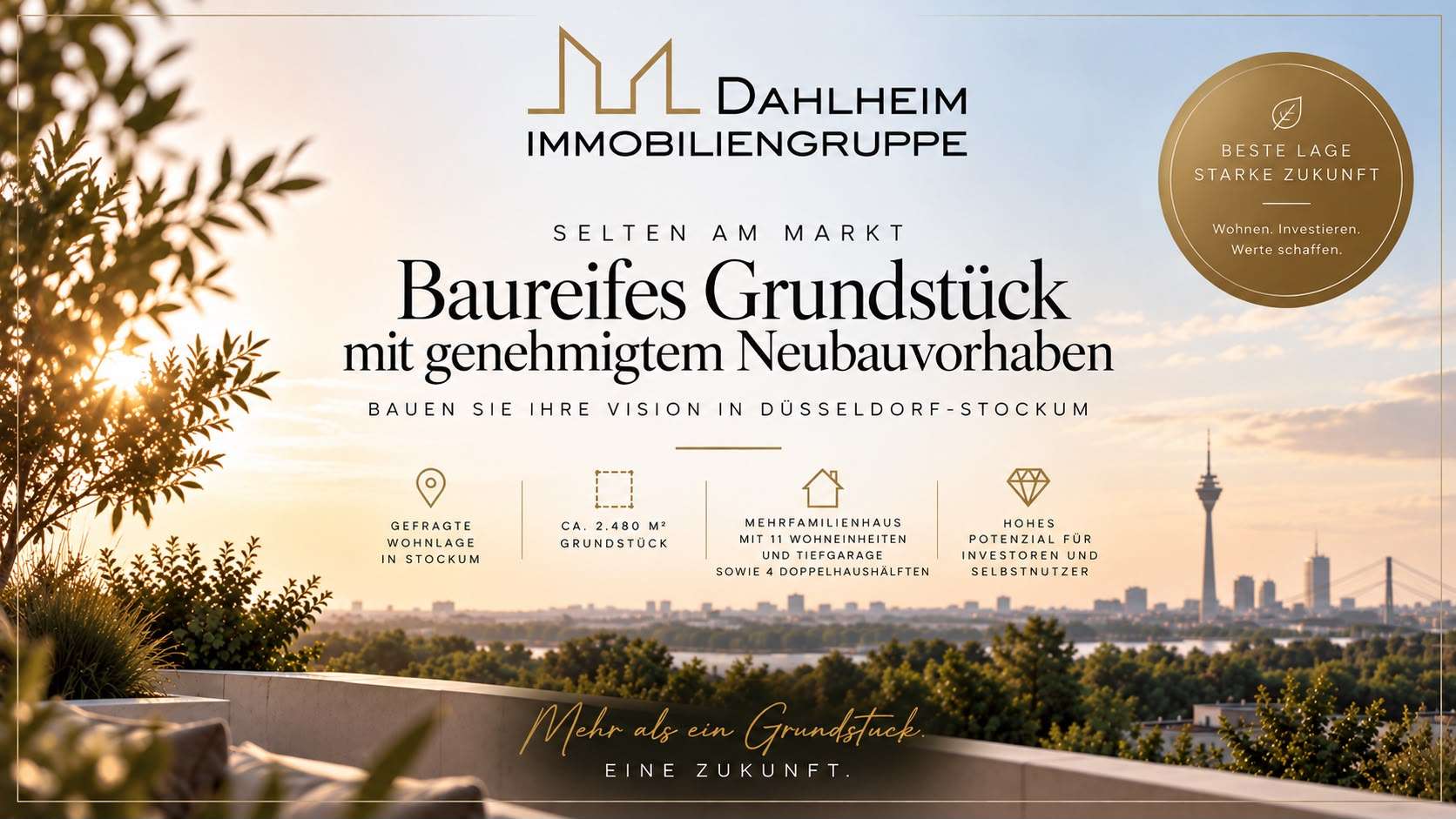 Thumbnail-Grundstück zu verkaufen in Düsseldorf 4.600.000,00 € 2480 m²