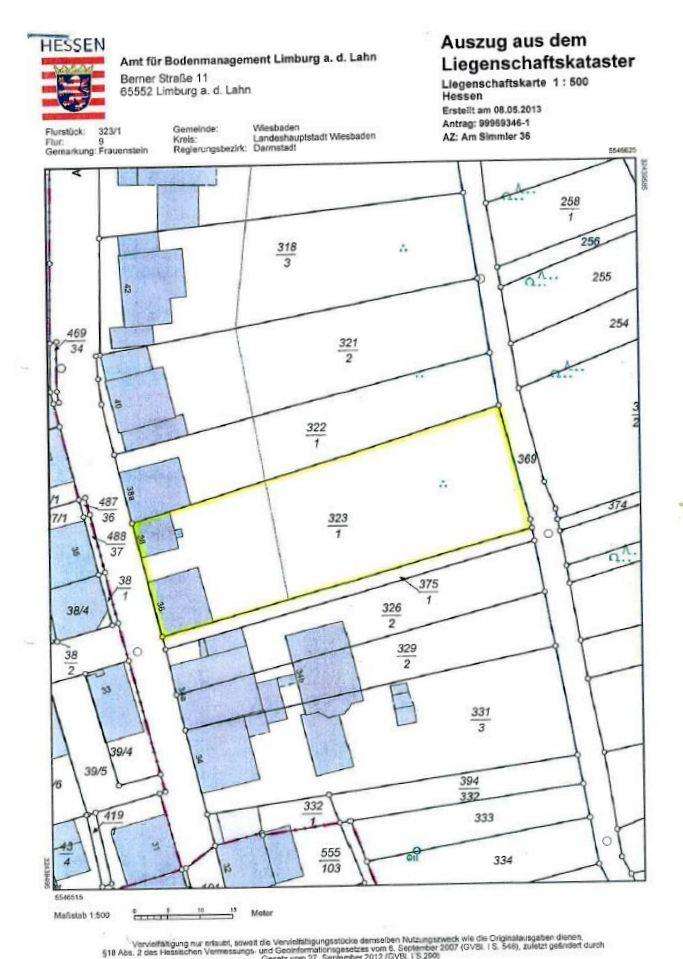 Thumbnail-Grundstück zu verkaufen in Wiesbaden 318.000,00 € 1082 m²