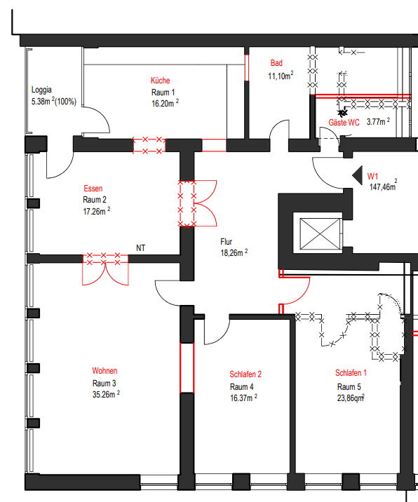 Thumbnail-Wohnung zum Mieten in Düsseldorf 2.950,00 € 150 m²
