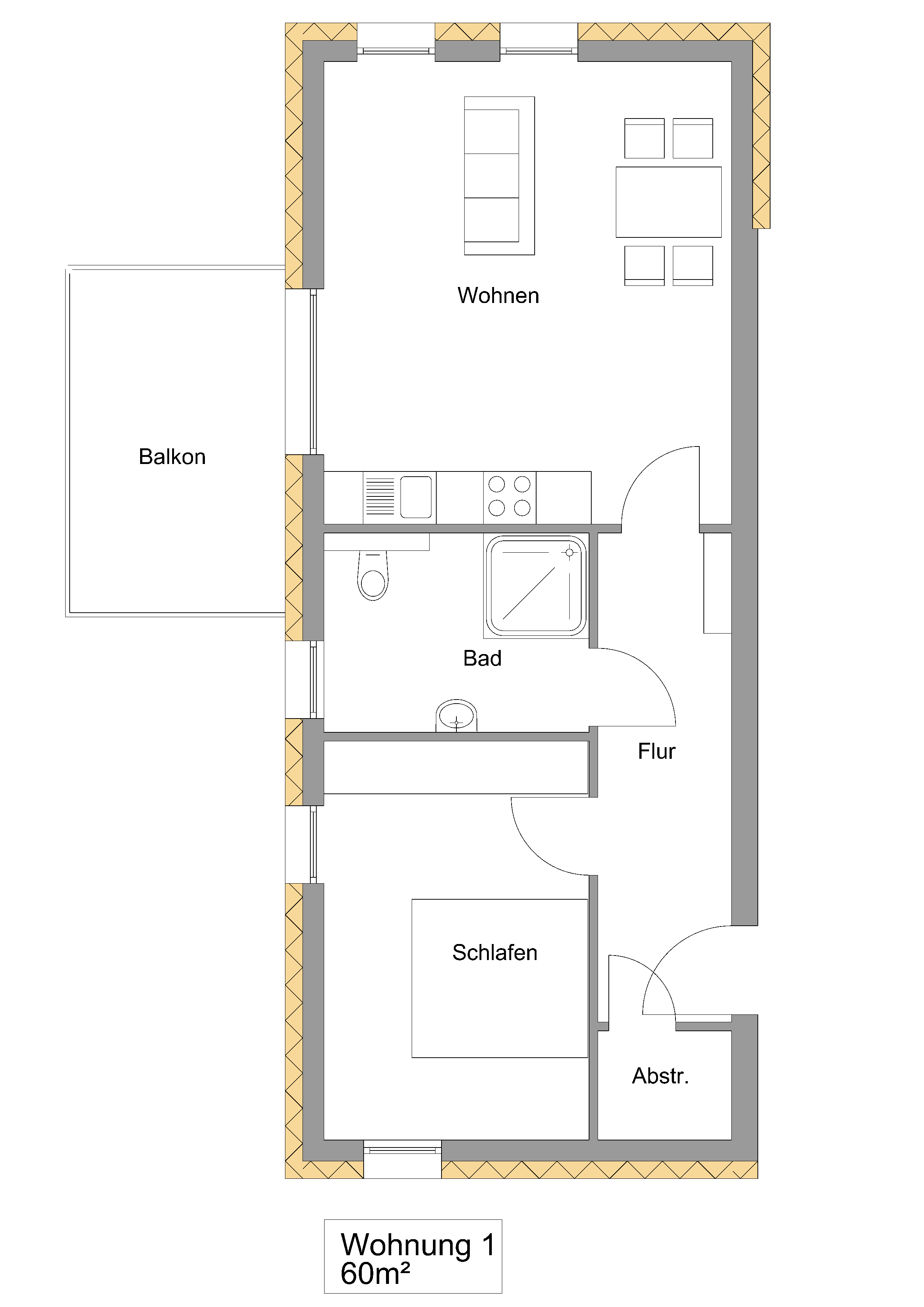 Thumbnail-Wohnung zum Mieten in Bad Fredeburg 609,00 € 60 m²
