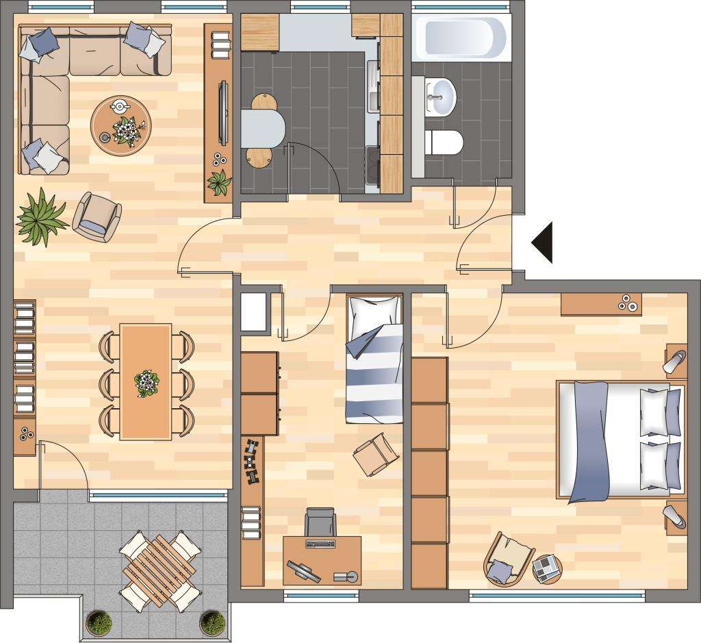 Thumbnail-Wohnung zum Mieten in Baesweiler 539,00 € 66.54 m²