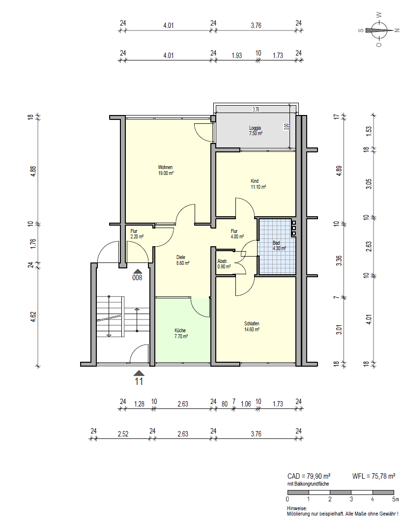 Thumbnail-Wohnung zum Mieten in Hamm 600,00 € 76 m²