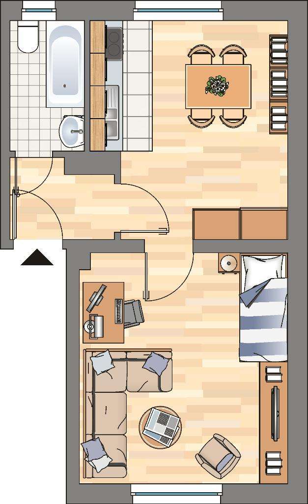 Thumbnail-Wohnung zum Mieten in Herne 329,00 € 35.43 m²