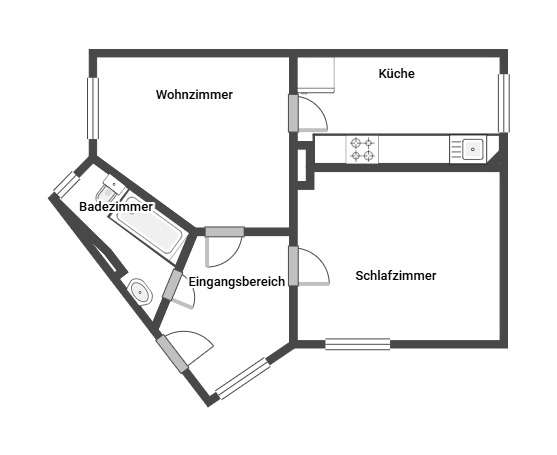 Thumbnail-Wohnung zum Mieten in Bochum 369,00 € 44.45 m²